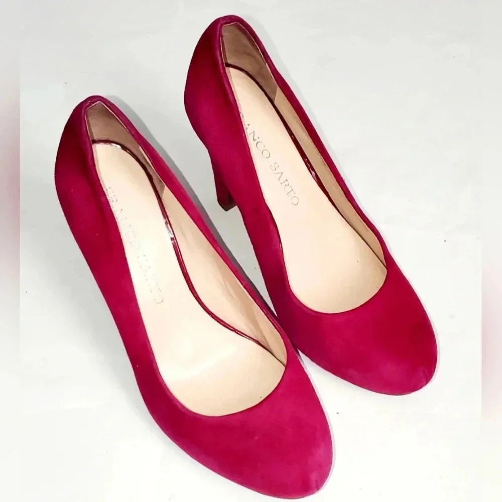 Franco Sarto Suede Classic Pump Heels Shoe Sz 6.5 US Magenta